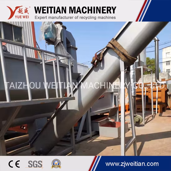 Abfall-Kunststoff-HDPE-LDPE-PP-Milchflaschenflocken, Zerkleinern, Waschen, Entwässern, Recycling-Maschine