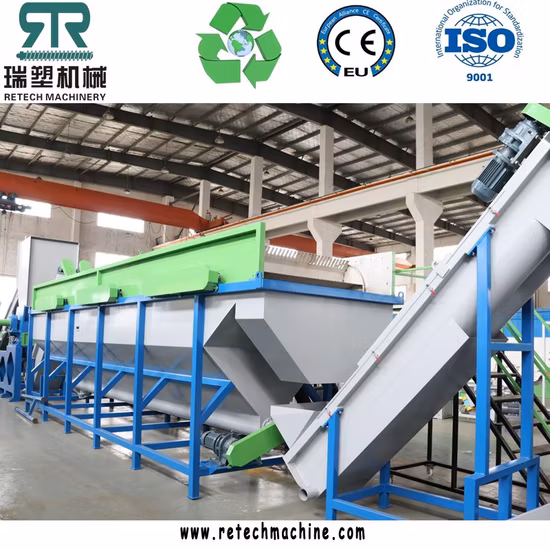 Kunststoff-Haustier/PP/HDPE/LDPE/LLDPE/ABS/PS/PVC/PC/BOPP-Flasche/Folie/Beutel/Trommel/Palette/Rohr/Behälter/Box/Glas/Fass-Waschlinie, Zerkleinerungsanlage, Recyclingmaschine